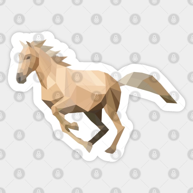 Palomino Low Poly Horse Sticker by shaldesign